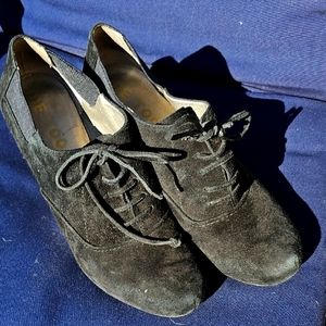 Me Too Black Suede Lace-Up Shoes